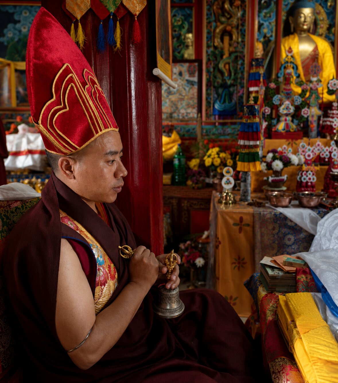 Consecration ceremony of Lopon Yeshey Dorjee Bhutia as Head Lama of Sangchen Thongdrol Ling, October 2021